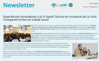 Newsletter IV Sessió Tècnica en Innovació de La Unió 'Compartim el que fem en treball social'