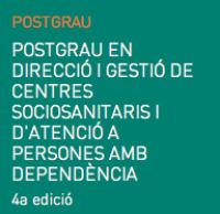 logo postgrau en Direcció i Gestió de Centres Sociosanitaris i d’Atenció a Persones amb Dependència