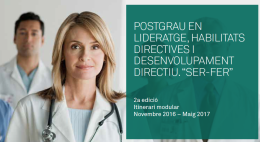 Postgrau en lideratge, habilitats directives i desenvolupament directiu “Ser-fer”