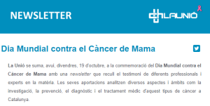 Newsletter Dia Mundial Càncer Mama