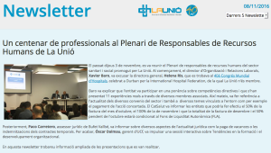 Newsletter del Plenari de Responsables de Recursos Humans de La Unió 