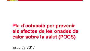 S'activa el Pla per prevenir els efectes de les onades de calor sobre la salut (POCS)