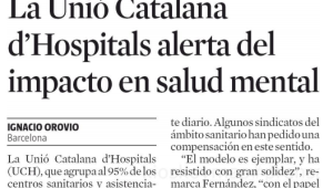 La Unió Catalana d’Hospitals alerta de l’impacte en salut mental