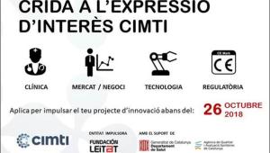 El 26 d'octubre finalitza el termini de presentació de projectes a la Crida CIMTI
