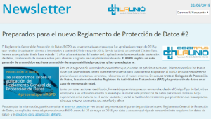 Newsletters de La Unió sobre el nou RGPD en castellà