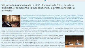 Disponible la newsletter de la VIII Jornada Associativa de La Unió