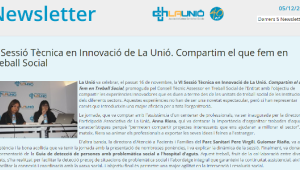 Newsletter VI Sessió Tècnica en Innovació 'Compartim el que fem en Treball Social'