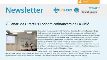 Newsletter V Plenari Economicofinancers