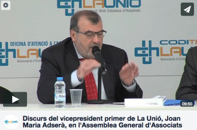 Discurs Joan Maria Adserà, vicepresident primer de La Unió, en l\'Assemblea General d\'Associats
