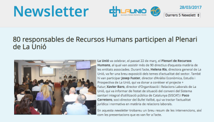 Newsletter del Plenari de Directius de Recursos Humans de La Unió