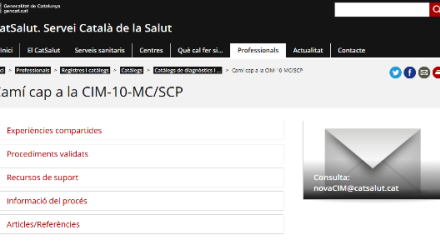 El CatSalut facilita les consultes sobre la CIM-10-MC/SCP - CTA TIC al seu web