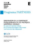 Primera Convocatòria de projectes de l'Observatori de la Cooperació Públicoprivada en les Polítiques Sanitàries i Socials