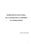 Document marc del grup de treball per a la racionalització i el finançament de la despesa sanitària (Informe Vilardell), 2005