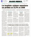Los hospitales catalanes aumentaron sus pérdidas un 33,5% en 2008